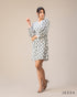 Elegant Flow: Above-Knee V-Neck Dress with Pleated Sleeves 66031